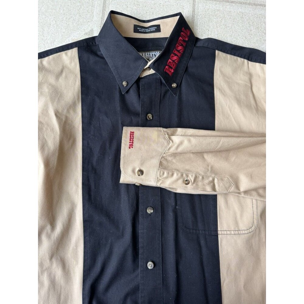 Vintage RESISTOL Rodeo Gear Button Front Shirt Western Men's Large Hong Kong
